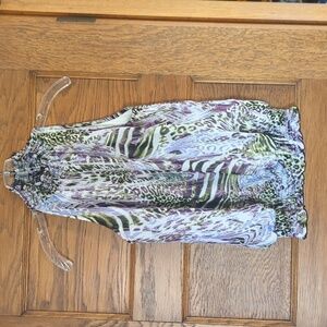 B. Wear Byer California High Neck Sleeveless Abstract Animal Print Tank Top M